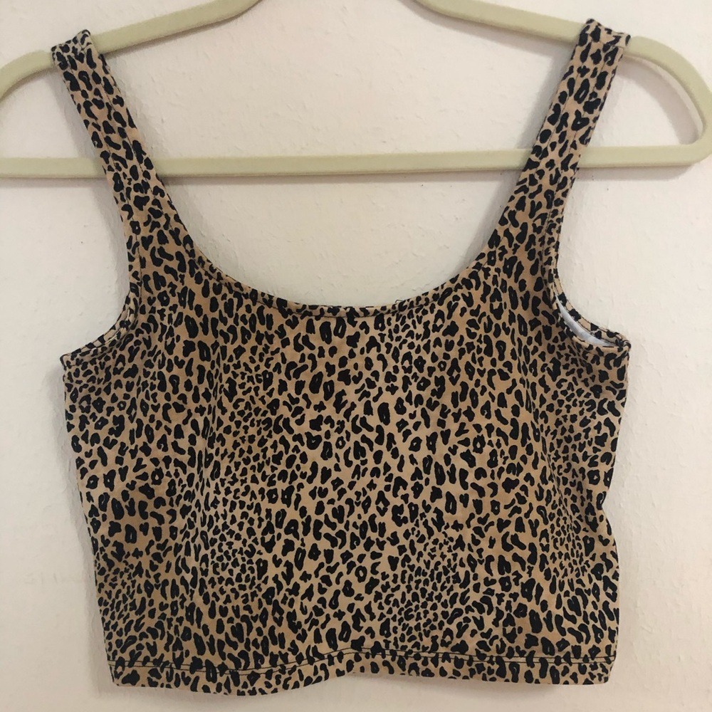 cheeta print crop tank top